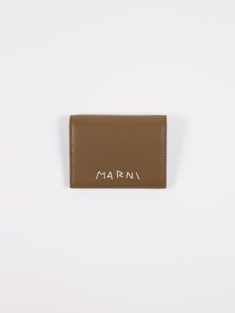 Marni Bifold Leather Wallet - Tan