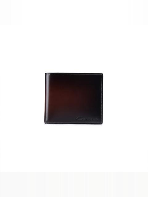 Santoni Dark brown leather wallet