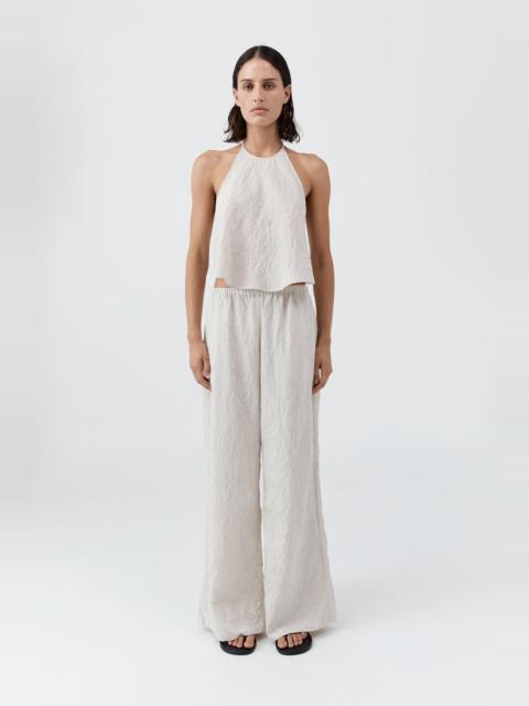 ST. AGNI Crushed Halter Top - Petite Pinstripe