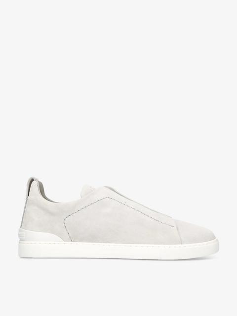 ZEGNA Triple Stitch panelled suede low-top trainers