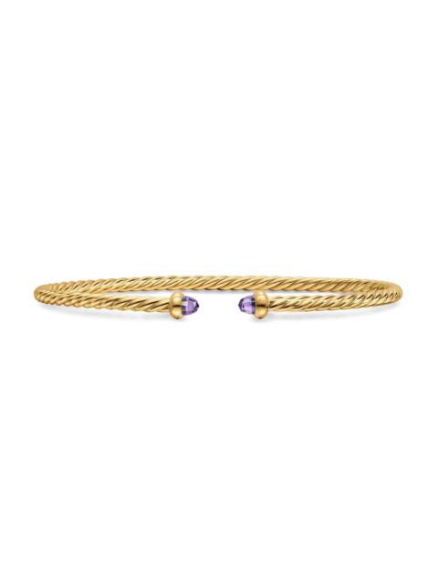 DAVID YURMAN Women's Micro Cablespira Flex Bracelet in 18K Yellow Gold - Amethyst