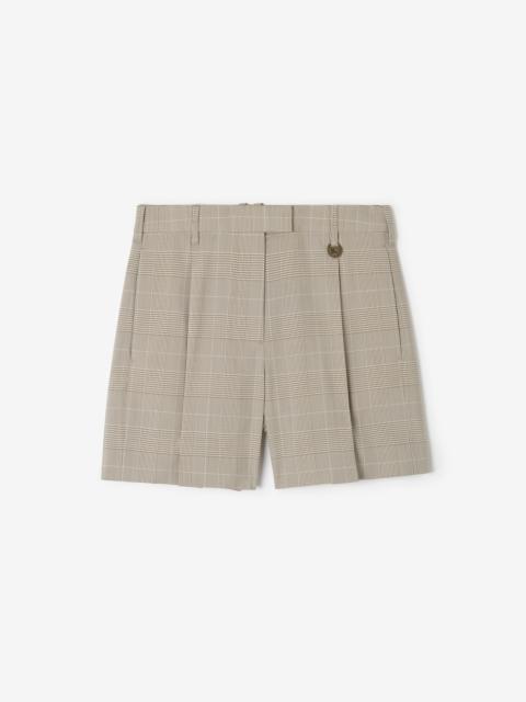 Burberry Check Wool Tailored Shorts