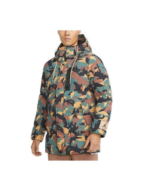 Jordan Air Jordan Casual Stay Warm Printing hooded down Jacket Camouflage Green DC9680-333