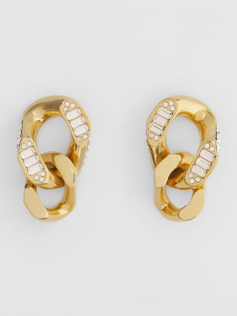 Burberry Crystal Detail Gold-plated Chain-link Earrings