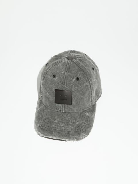 Leather Face patch cap - Carbon grey
