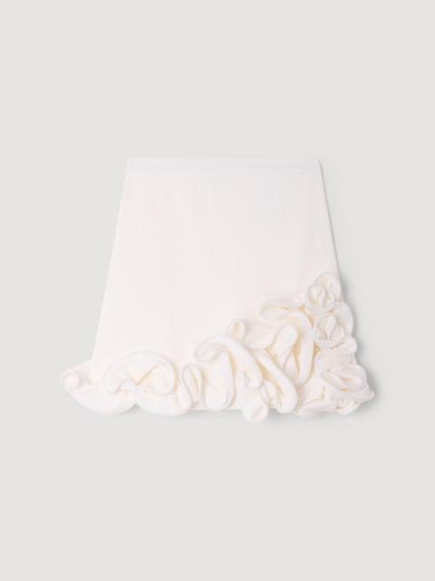 Sandro MINI FLORAL KNIT SKIRT