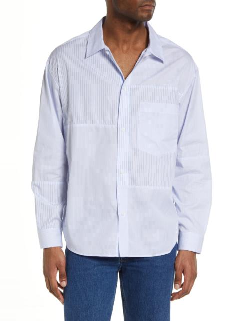 Men's Summer Mix Stripe Button-Up Shirt