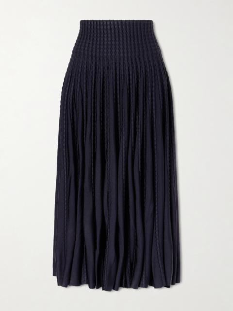 Alaïa Textured Knitted Midi Skirt