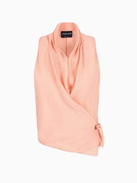 GIORGIO ARMANI ASV organic silk cross-over top