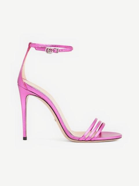 Gucci Double G Metallic Heeled Sandals