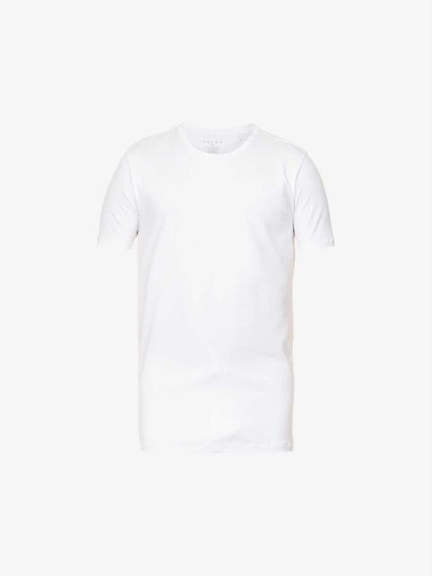 FALKE Regular-fit crewneck stretch-cotton T-shirt pack of two