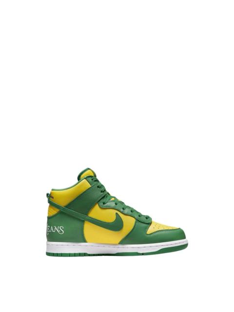 x Supreme SB Dunk High "By Any Means - Green/Yellow" sneakers