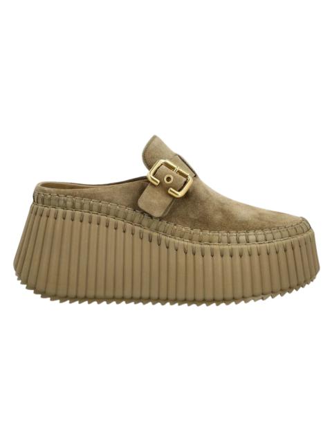 Chloé Khaki Nama Platform Mule