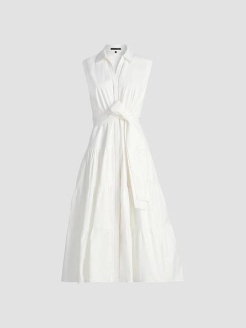 KOBI HALPERIN Women's Bea Cotton-Poplin Tiered Self-Belt Midi-Dress - White