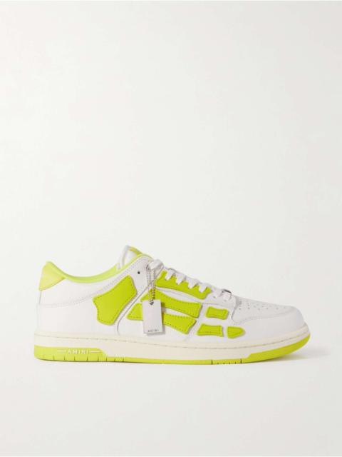 Skel-Top Neon Colour-Block Leather Sneakers