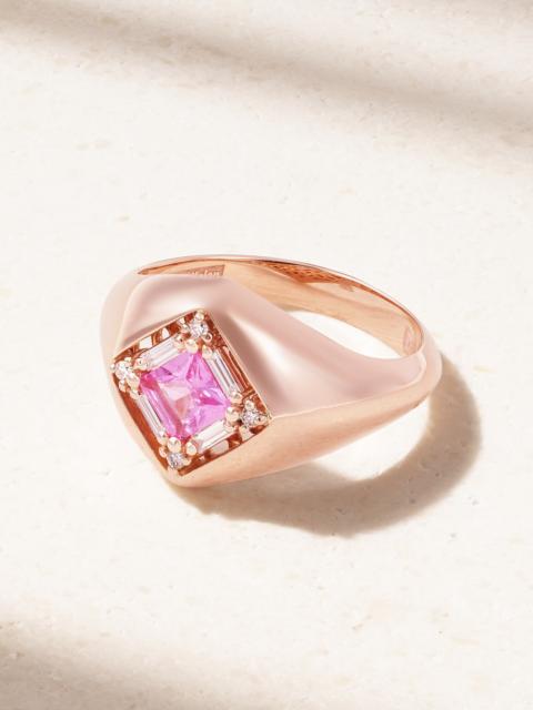 SUZANNE KALAN 18-karat Rose Gold, Sapphire And Diamond Ring