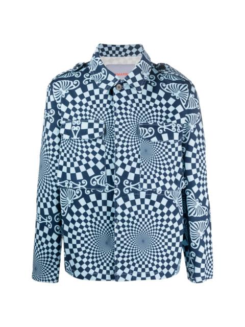 geometric-pattern cotton shirt