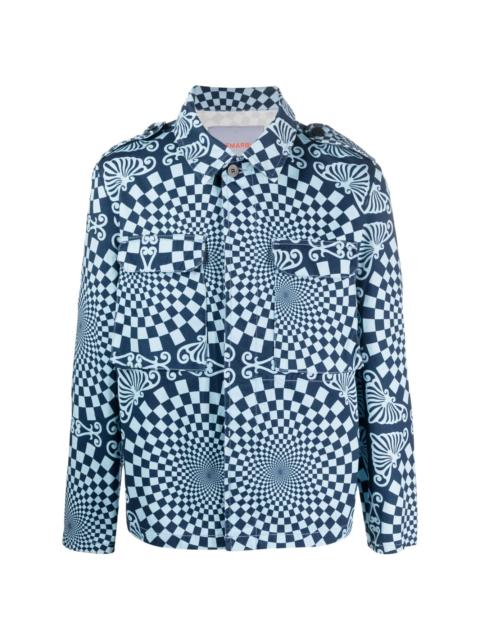 geometric-pattern cotton shirt