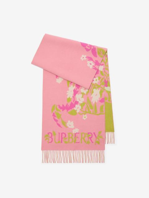 Burberry Wide Floral EKD Cashmere Scarf