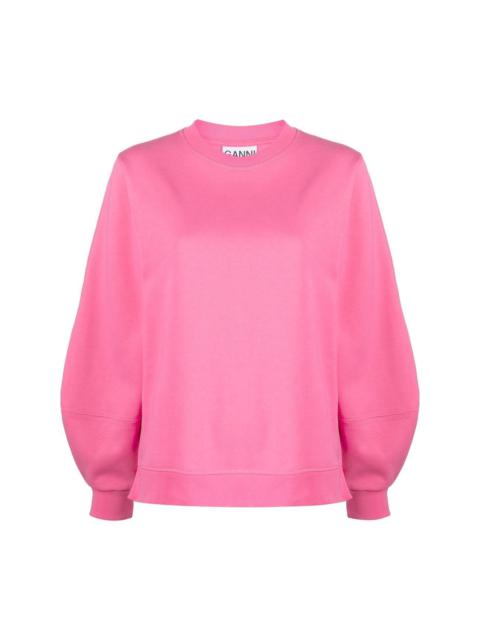 GANNI puff-sleeve organic cotton sweatshirt