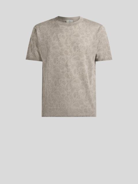 Etro KNIT WOOL AND SILK T-SHIRT WITH FLORAL PAISLEY MOTIF