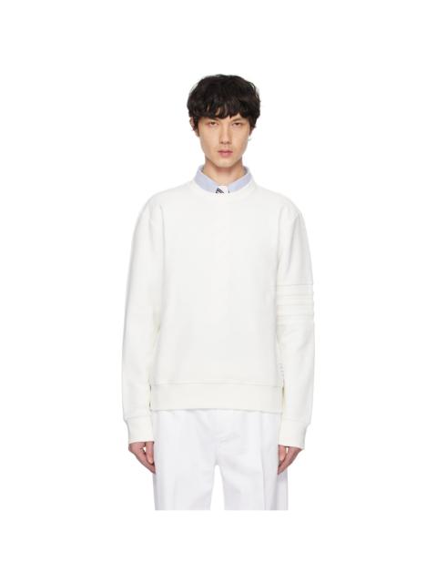 Thom Browne White Reverse Loopback Sweatshirt