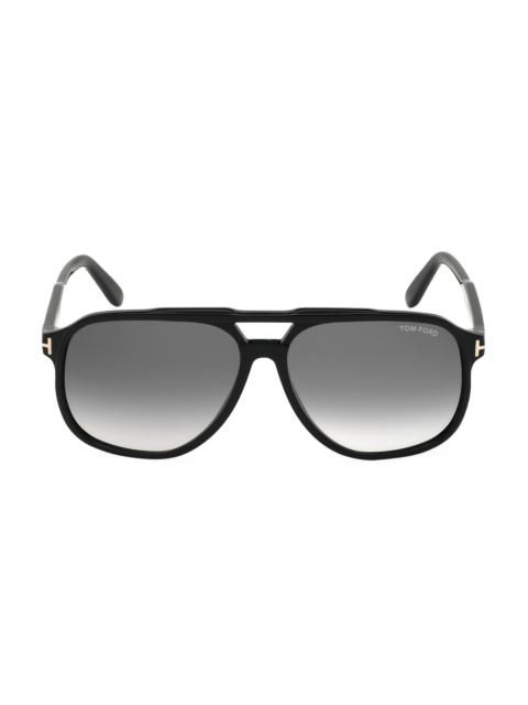 TOM FORD Men's Raoul 62MM Aviator Sunglasses - Black