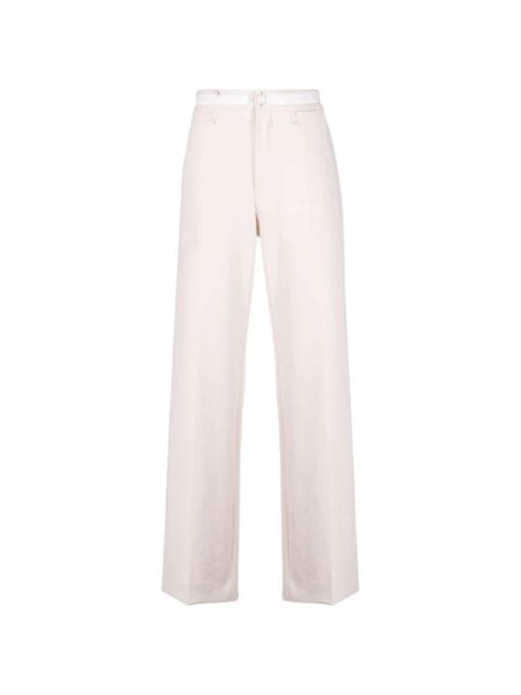 straight-leg cotton trousers