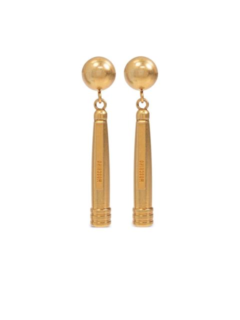 Moschino engraved clip-on earrings