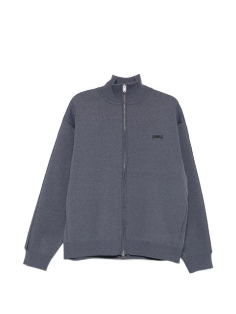 JUUN.J striped-detail zip-up sweatshirt