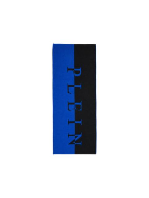 PHILIPP PLEIN logo-intarsia bicolour scarf