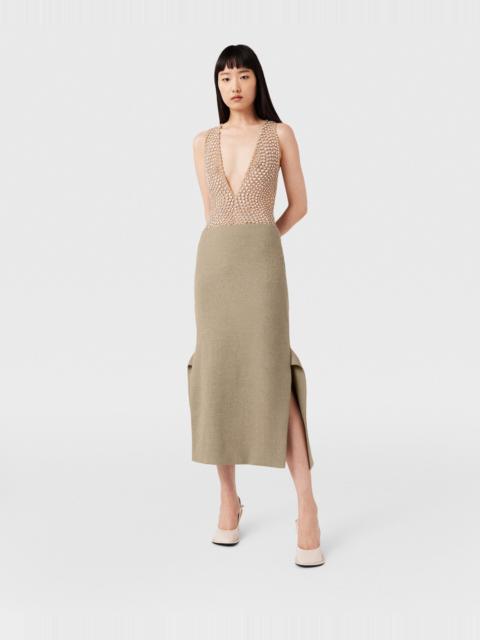 Mid-Rise Wool Midi Skirt