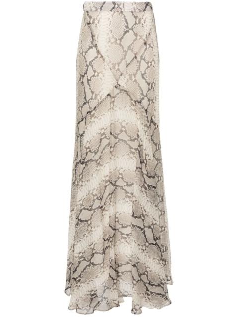 NINA RICCI snakeskin-print mermaid maxi skirt