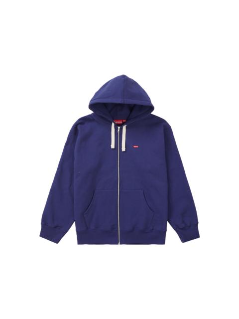 Supreme Small Box Drawcord Zip Up Hooded Sweatshirt Washed Navy