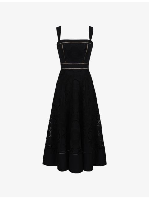 House of CB Ava Broderie-Anglaise Stretch-Cotton Midi Dress