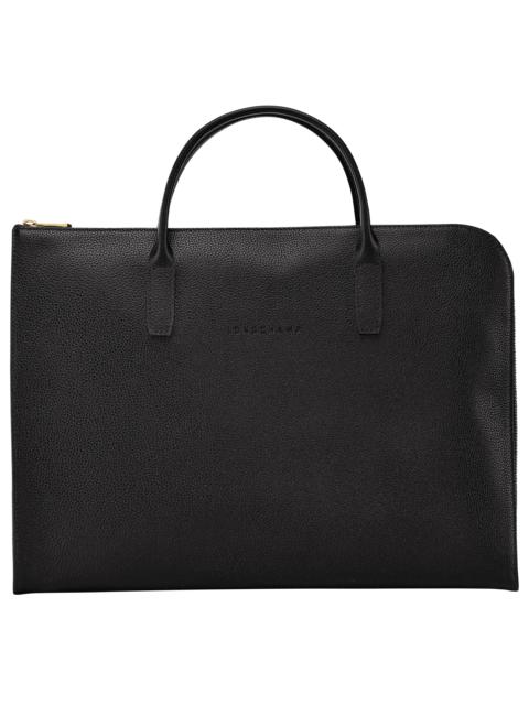 Le Foulonné S Briefcase Black - Leather