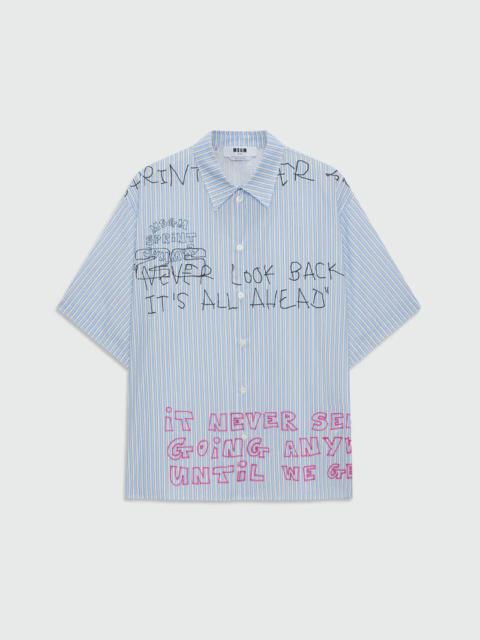 MSGM Print Striped Shirt