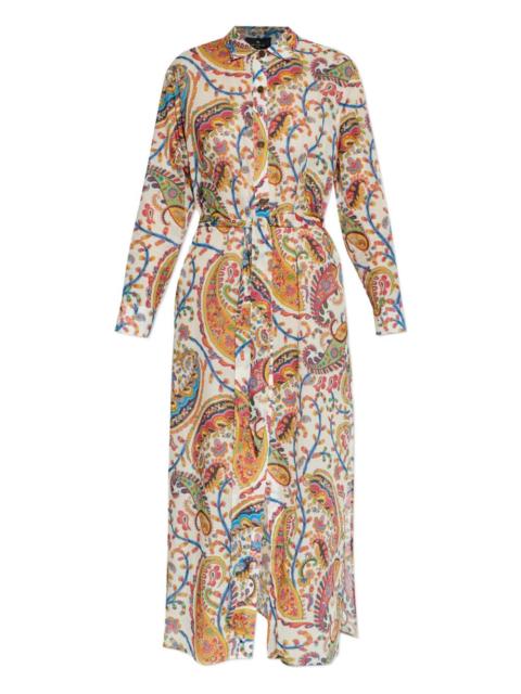 Etro paisley-pattern tie-belt midi dress
