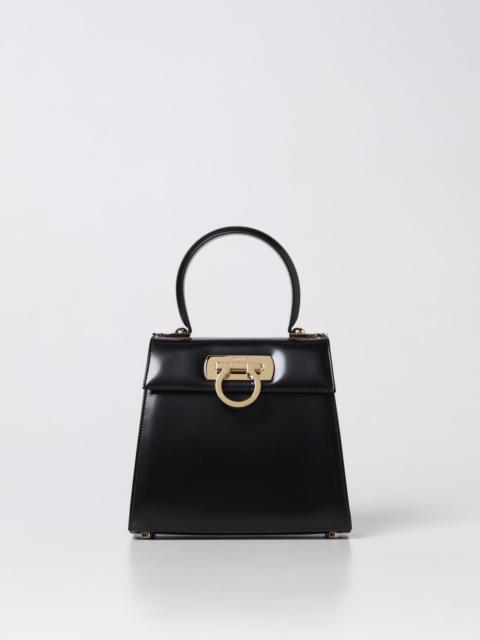 Ferragamo Iconic Top Handle bag in leather with Gancini
