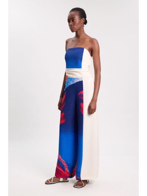 KAREN MILLEN Petite Soft Tailored Colour Block Tailored Bandeau Jumpsuit