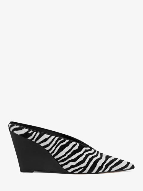 MICHAEL KORS Xandra Zebra Print Calf Hair Wedge Mule