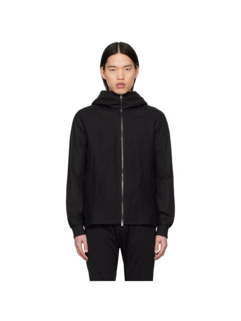 Black Hooded Leather Jacket