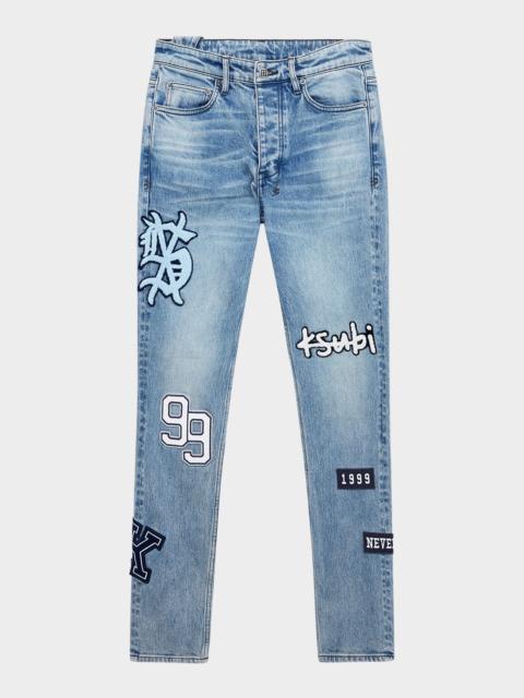Ksubi Men's Chitch Striker Patched Slim Jeans