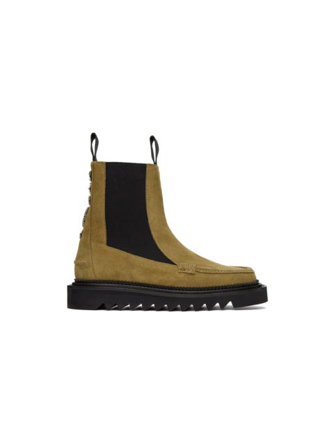 TOGA VIRILIS Khaki Suede Chelsea Boots