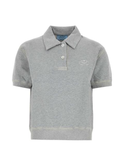 Grey Cotton Polo Shirt