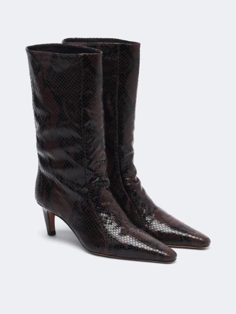 JUDE Cave snake-effect leather mid-calf boots