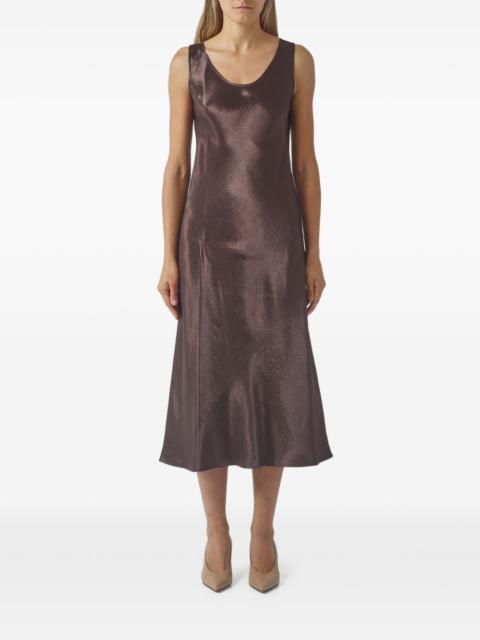 Max Mara Talete satin-finish scoop-neck midi dress