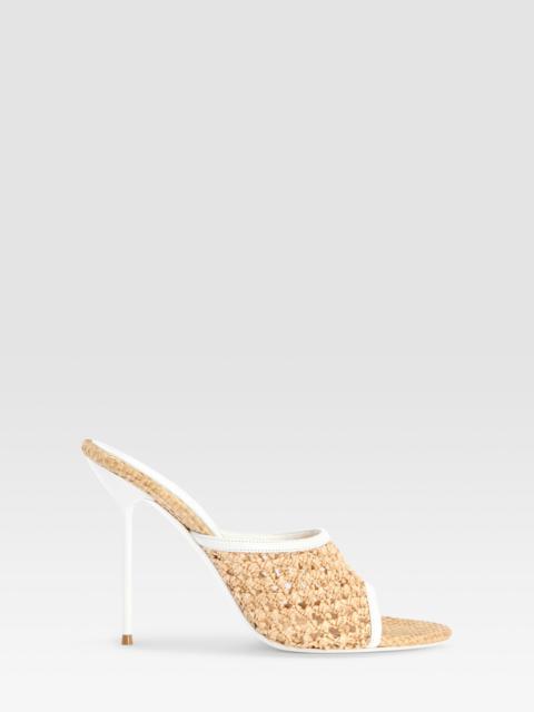 PARIS TEXAS WOVEN RAFFIA MULE