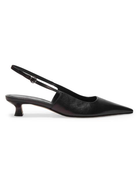 Aeyde Women's 35MM Metallic Leather Slingback Pumps - Black