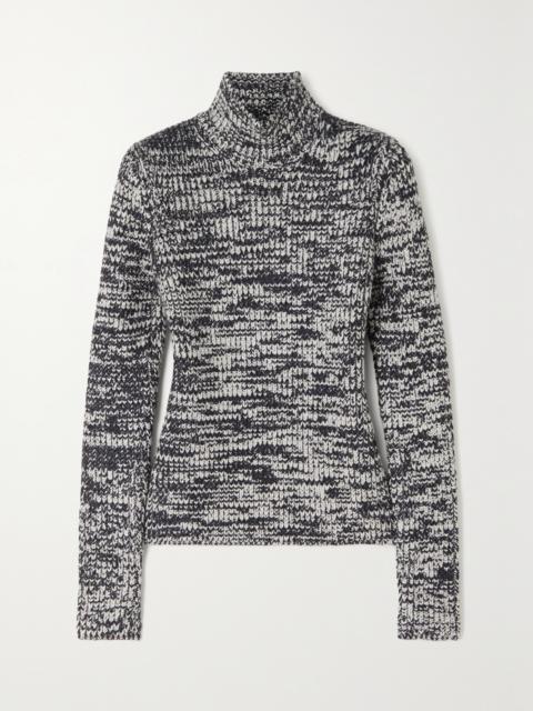 TOM FORD Two-tone Wool And Silk-blend Turtleneck Sweater